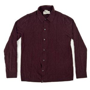 Abercrombie & Fitch Sweater‎ Mens L Purple Cotton Cashmere Button Down Soft Y2K
